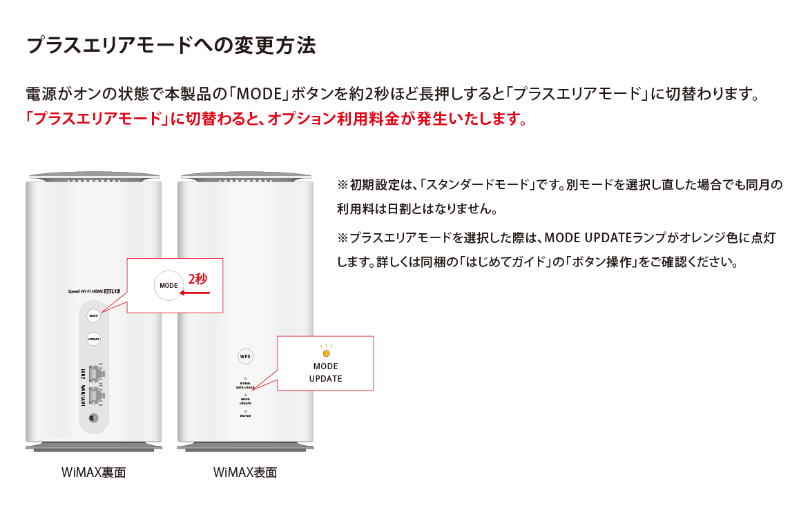 プラスエリアモード」への通信モードの切替方法を教えてください ...